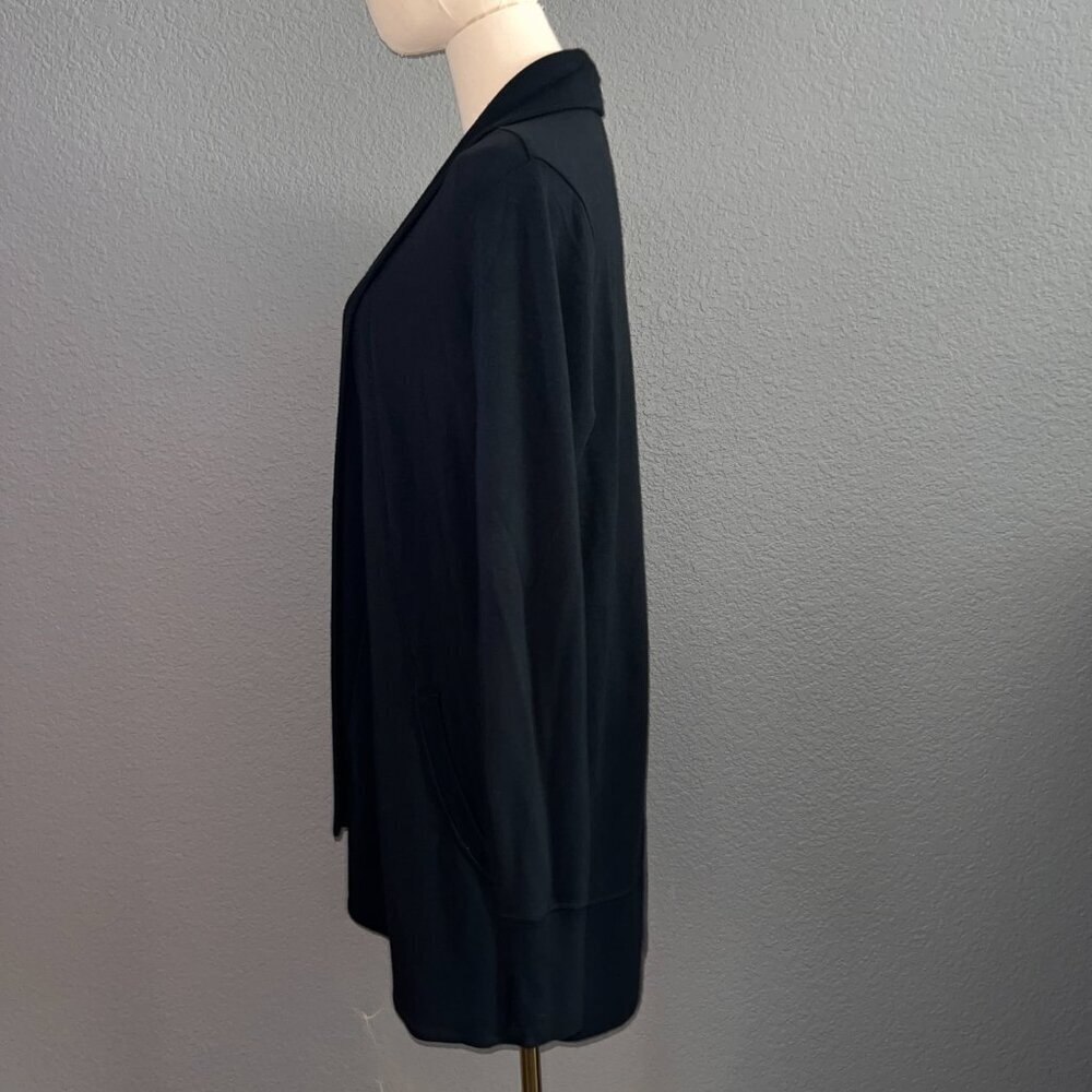 ATHLETA BLACK OPEN FRONT CARDIGAN STRETCHY KNIT COZY LIKE NEW SIZE - SMALL TALL - Picture 5 of 12